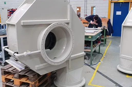 kunststof radiaalventilator, RMV ventilator, chemisch bestendige ventilator, industriële ventilatie, corrosiebestendige ventilator, luchtverplaatsing, maatwerk ventilator - Makronyl 2
